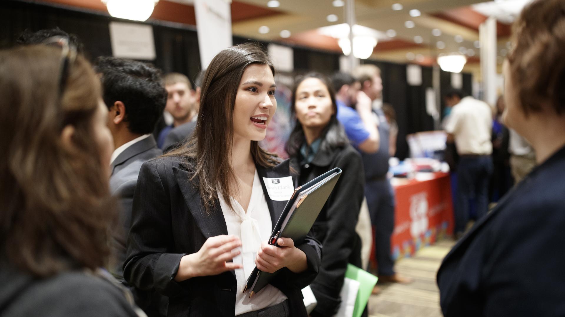 Students at the career fair.